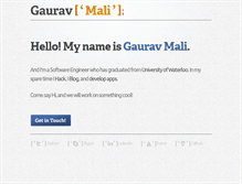 Tablet Screenshot of gauravmali.com